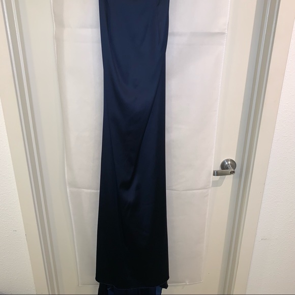 Sherri hill satin blue long dress - Picture 4 of 14